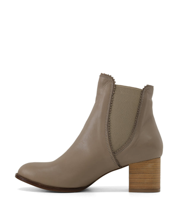 Side view of ankle boot light coloured