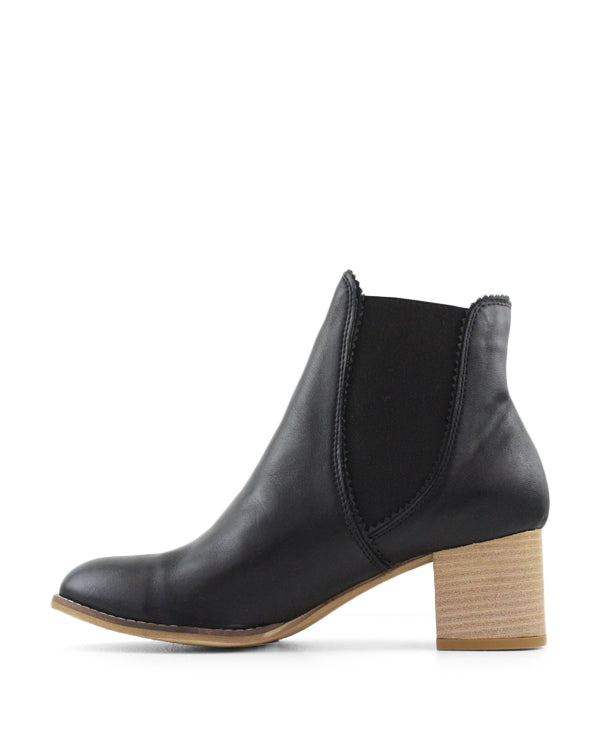 Classic black ankle boot side view