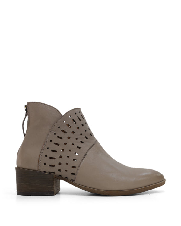Stone coloured ankle boot side view